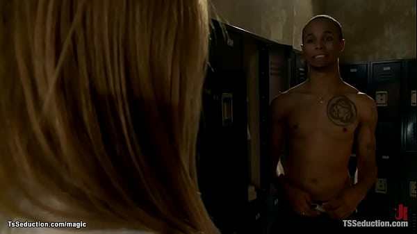 Busty shemale chef fucks bound black