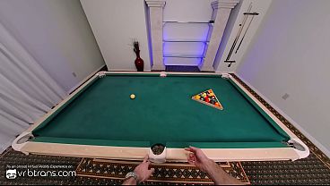 VRB Trans: Busty Blonde Shemale Fucks Hard Bareback On The Pool Table