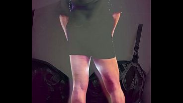 sexy Brazilian Sissy shemale pumps her tight little ass pipe PMV